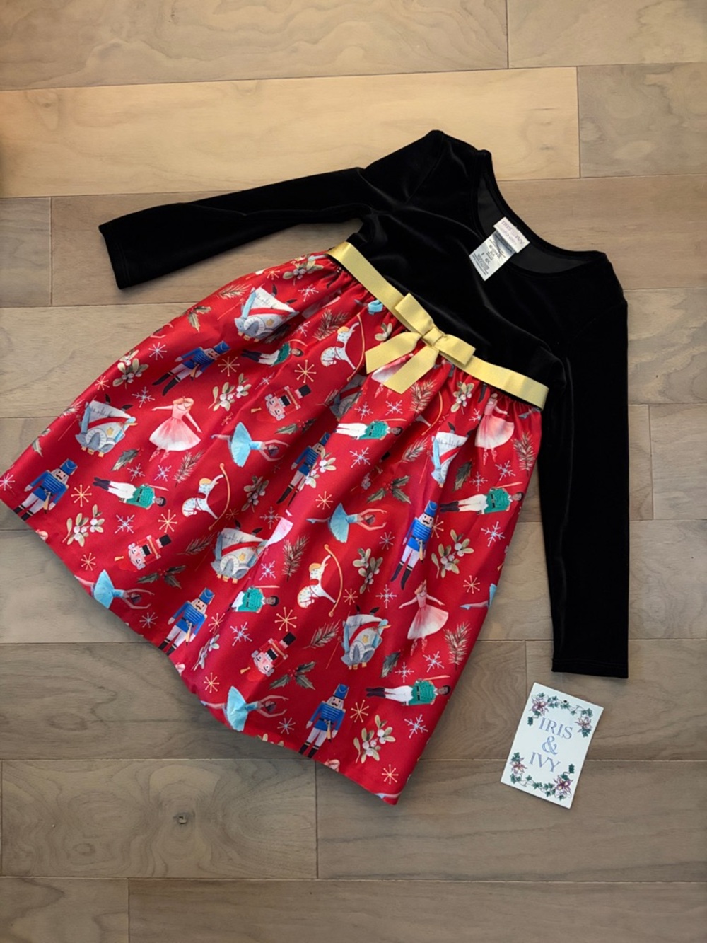 iris & ivy Red Nutcracker & Ballerina Holiday Print Fabric